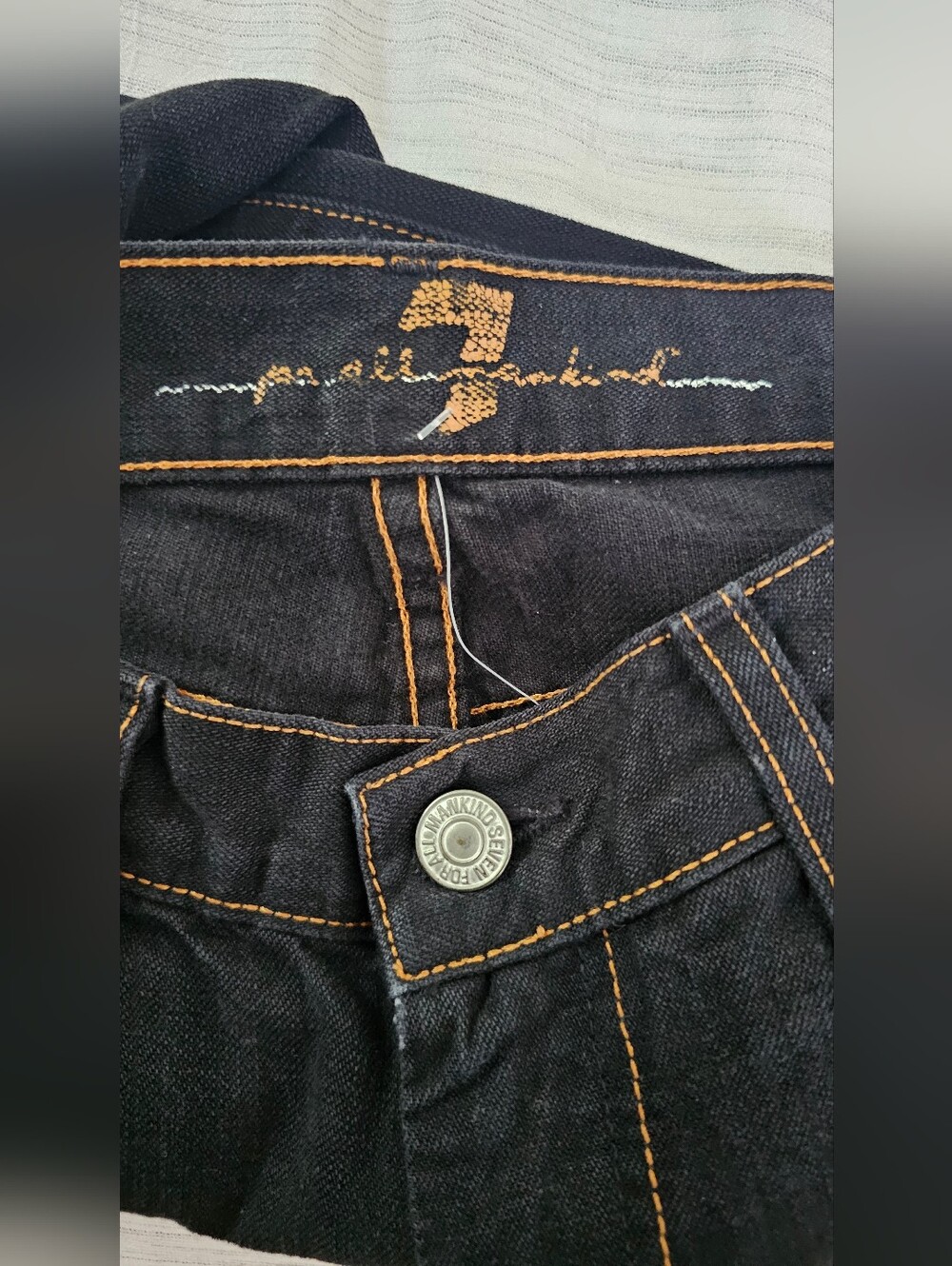 7 For All Mankind Flared Low Rise Indigo Jeans Size 26 - Picture 4 of 5